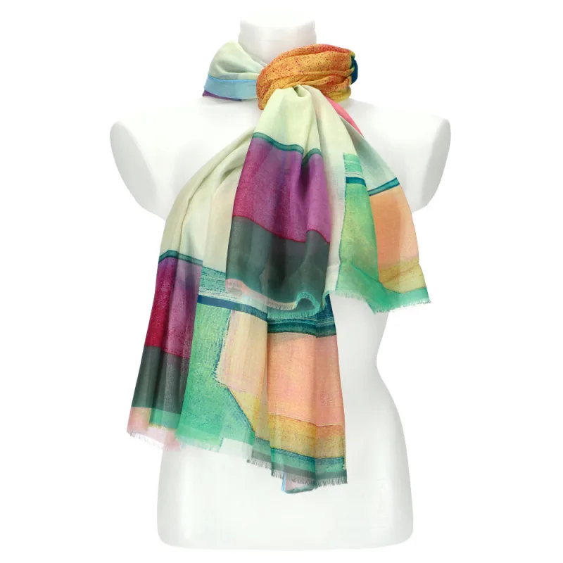 Cashmere Letná dámska farebná šatka 180x90 cm fialová