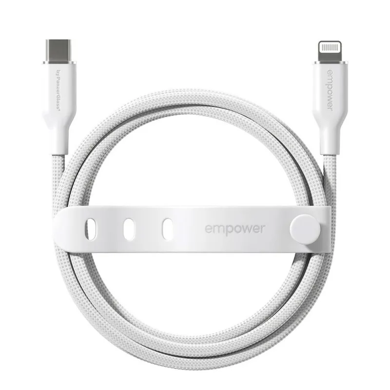 PanzerGlass kábel EMPOWER Racing USB-C/Lightning 1.2m - White EM41725