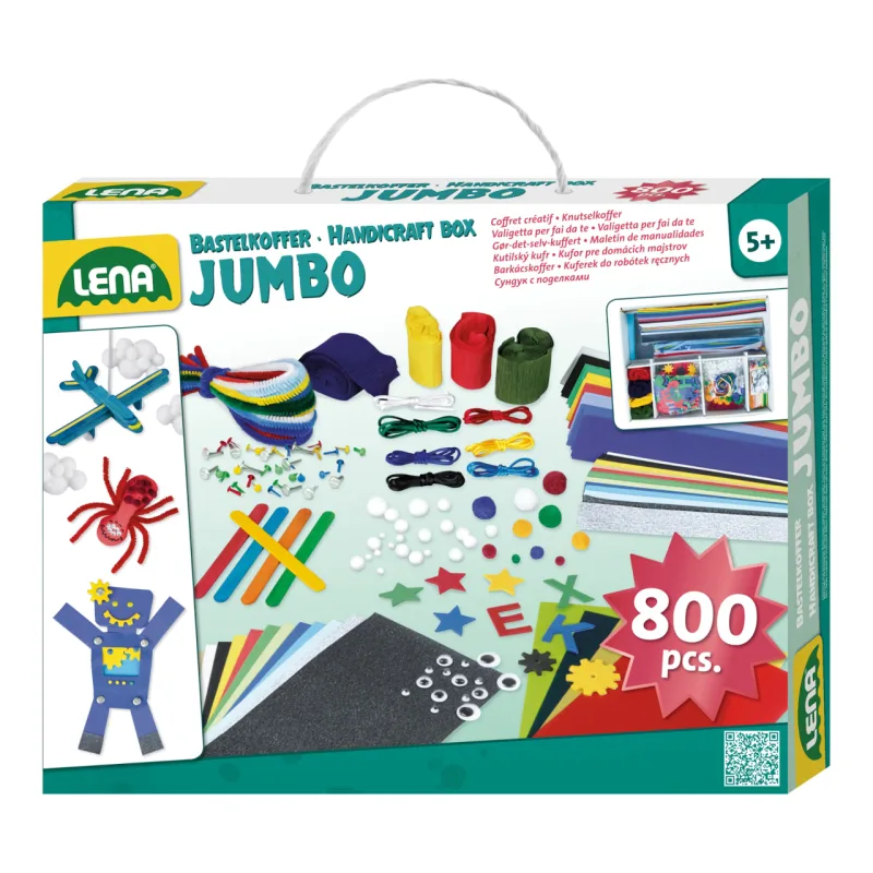 Lena Lena Kreatívny kufrík Jumbo modrý 800 ks