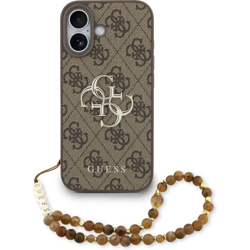 Guess PU 4G Metal Logo Strap kryt iPhone 17 hnedý 57983126974