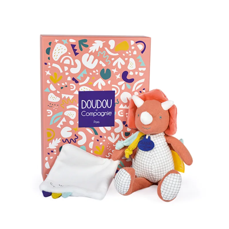 Doudou et Compagnie Paris Doudou Darčeková sada - dinosaurus s dečkou 25 cm