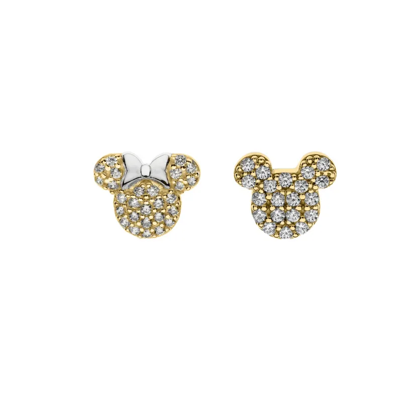 Detské náušnice Disney Minnie a Mickey Mouse strieborné ES00121TZWL