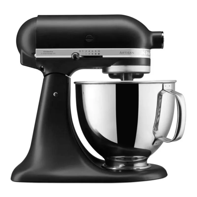 KitchenAid Artisan 5KSM125EBM Kuchyňský robot - 10 rychlostí, planetární systém, celokovová konstrukce, matná černá (5KSM125EBM)
