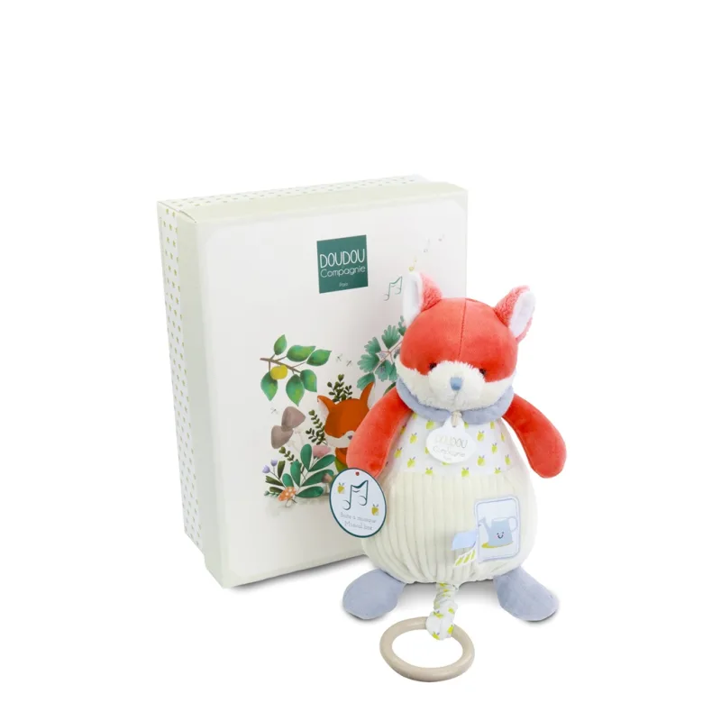 Doudou et Compagnie Paris Doudou Darčeková sada Plyšová líška Romarin hrajúca melódiu 20 cm