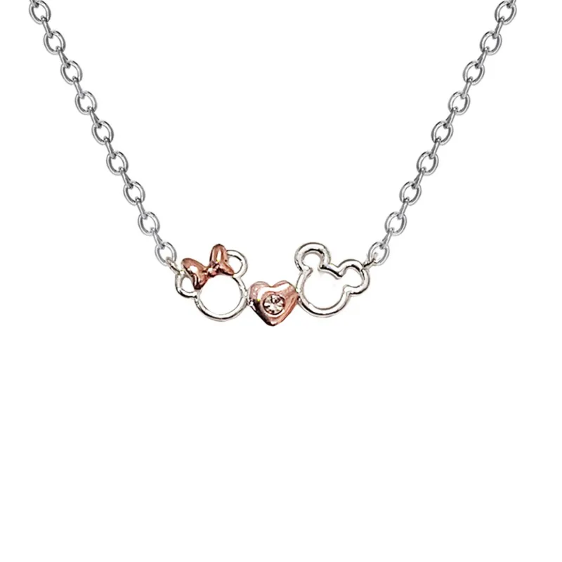 DISNEY Detský náhrdelník Mickey a Minnie Mouse NF00937TRWL-18.SK