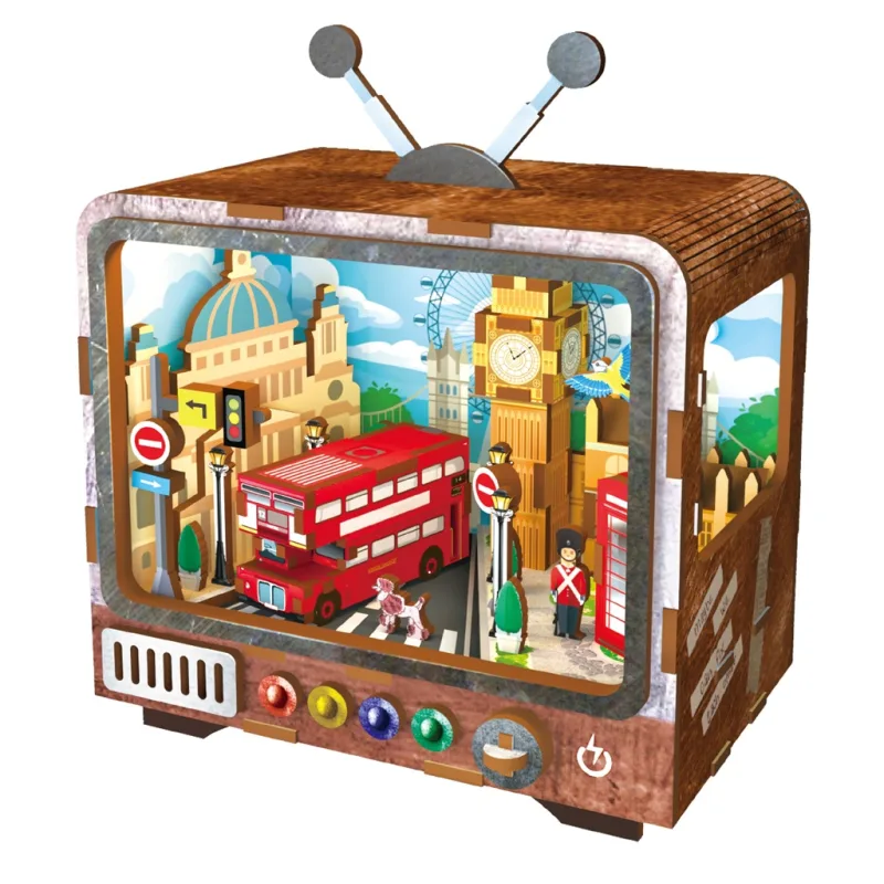 2Kids Toys 2Kids Toys 3D drevená skladačka Retro TV Londýn