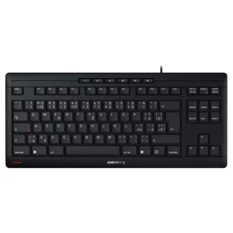 CHERRY klávesnice STREAM TKL, drátová, USB, CZ+SK layout, černá (JK-8600CS-2)