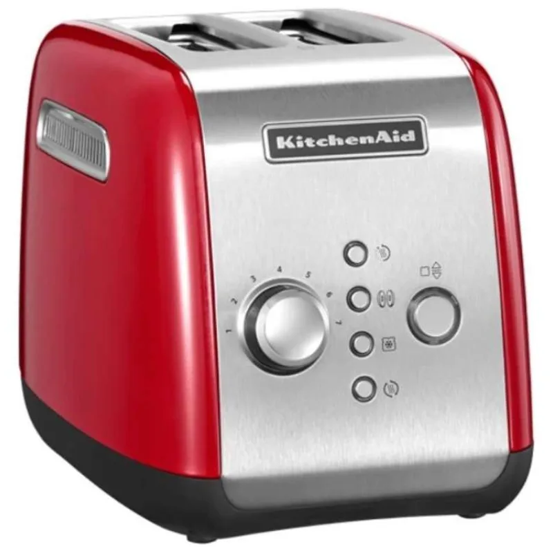 KitchenAid 5KMT221EER topinkovač, 2 otvory, celokovový, 7 stupňů, udržování teploty, jednostranné opékání, červený (5KMT221EER)