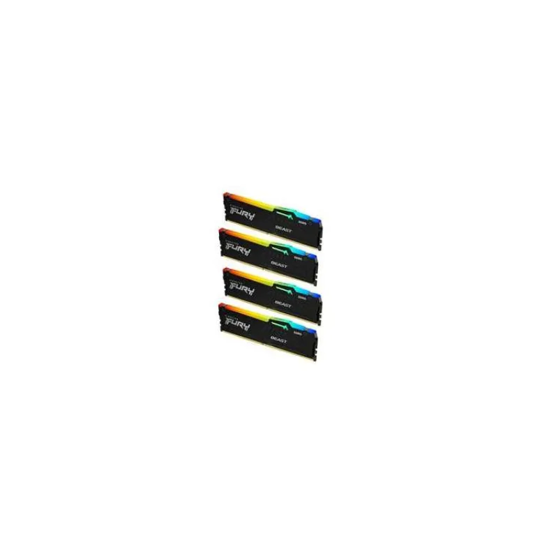 Kingston FURY Beast/DDR5/128GB/5200MHz/CL40/4x32GB/RGB/Black (KF552C40BBAK4-128)
