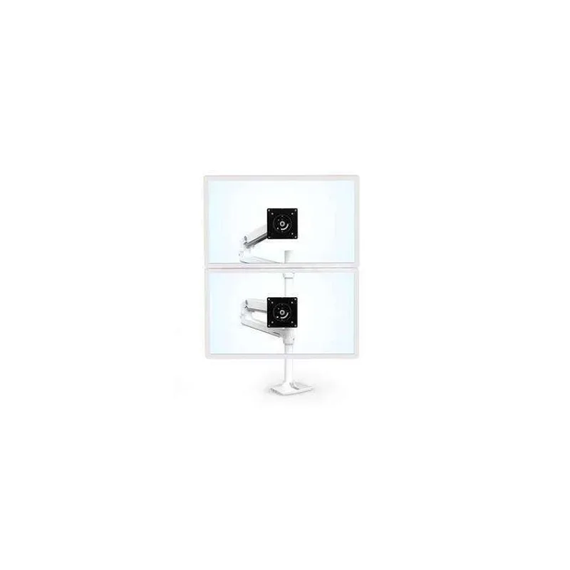 ERGOTRON LX Dual Stacking Arm, Tall Pole, stolní ramena pro 2 lcd. max. 40", flexibilní , bílé (45-509-216)