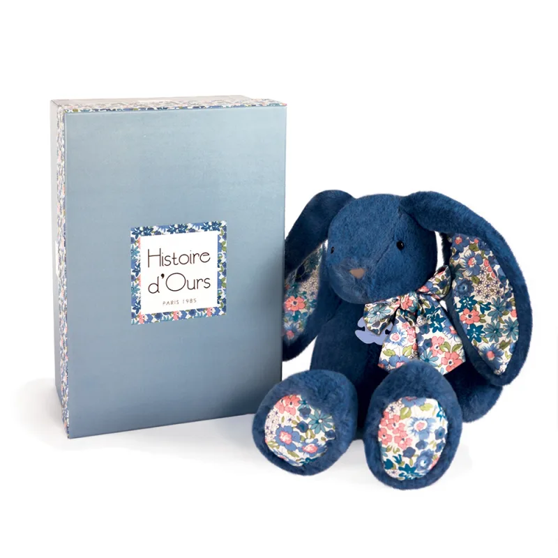 Doudou et Compagnie Paris Doudou Histoire d´Ours Plyšový kamarát modrý zajačik 25 cm