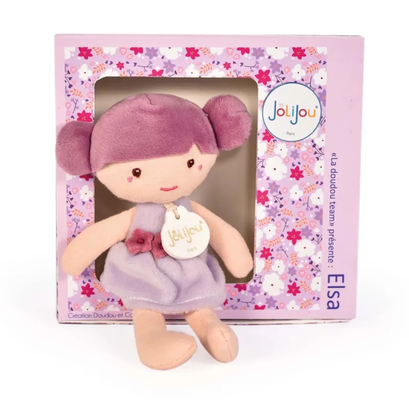 Doudou et Compagnie Paris Doudou Jolijou Bábika Elsa 16 cm fialová