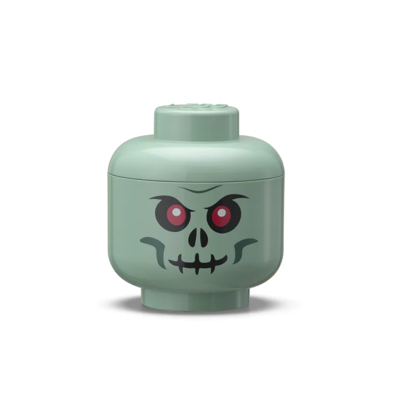 LEGO úložná hlava (mini) - zelený kostlivec