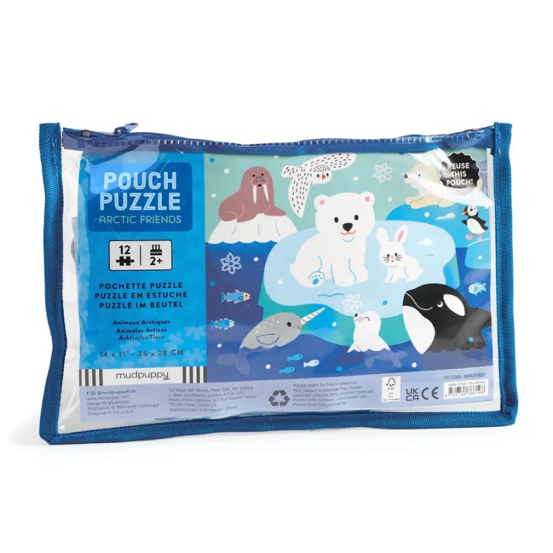 Mudpuppy Mudpuppy Puzzle v taštičke Ľadový priatelia 12 dielikov