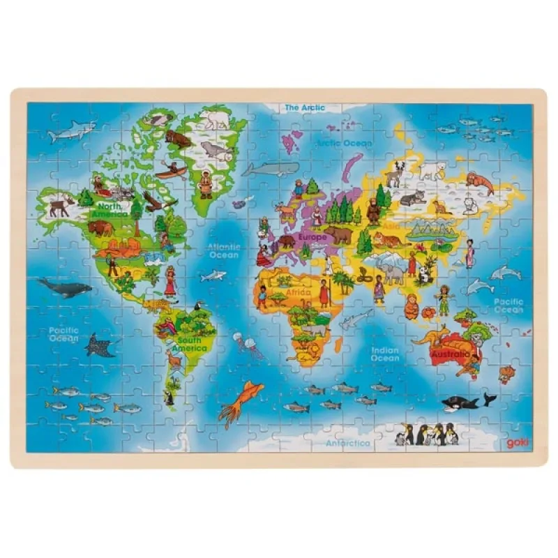 Goki Goki Drevené puzzle Mapa sveta