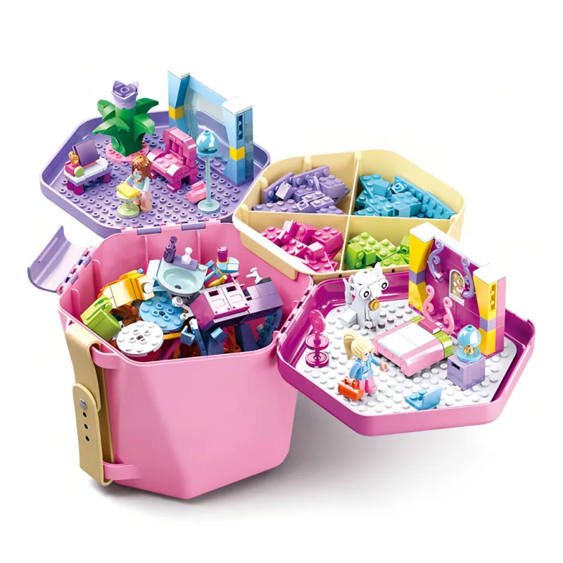 Sluban Sluban Bucket Bricks M38-B0830 Vedro s kockami ružové - poškodený obal