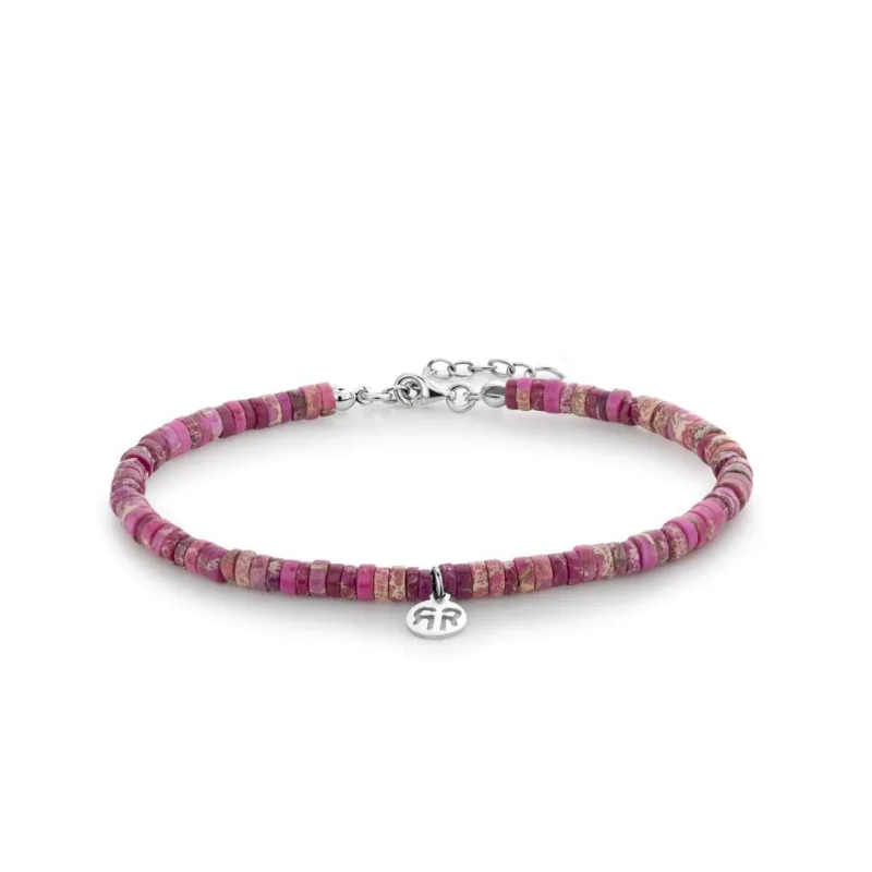 Dámsky náramok na nohu Rebel & Rose Hot Pink 4 mm RR-AK008-S-S