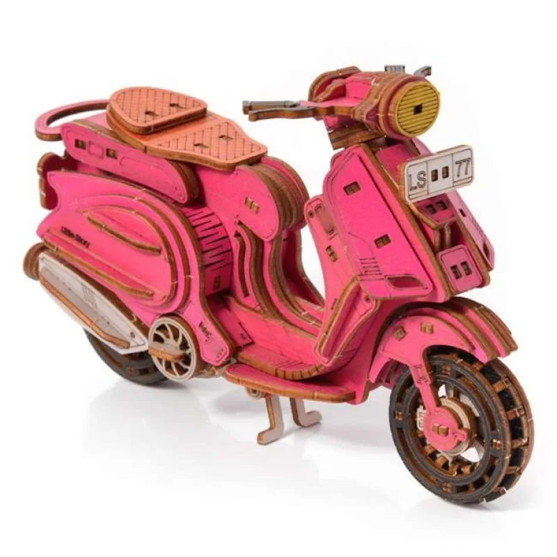 Little Story 3D drevená skladačka Sting Scooter ružový