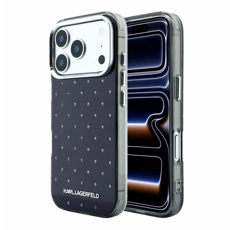 Karl Lagerfeld IML Rhinestones Allover kryt iPhone 18 Pro čierna…