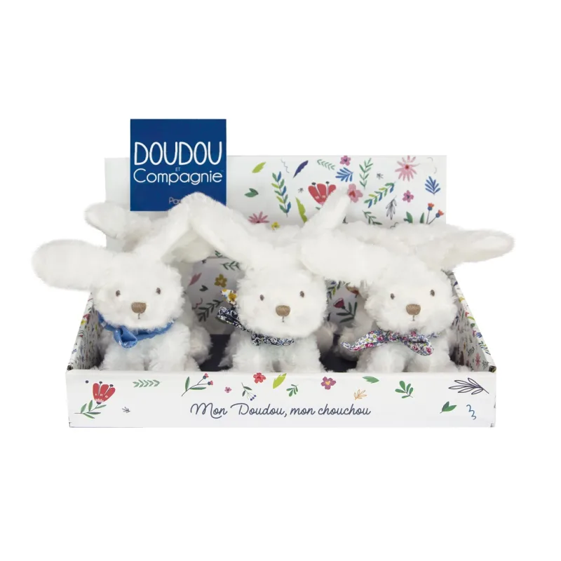 Doudou et Compagnie Paris Doudou Plyšový zajačik so šatkou 12 cm