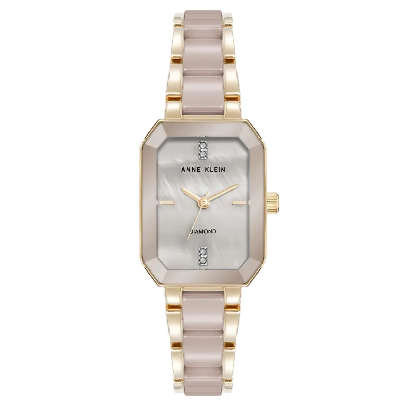 Anne Klein dámske štvorcové hodinky AK/5260TNGB