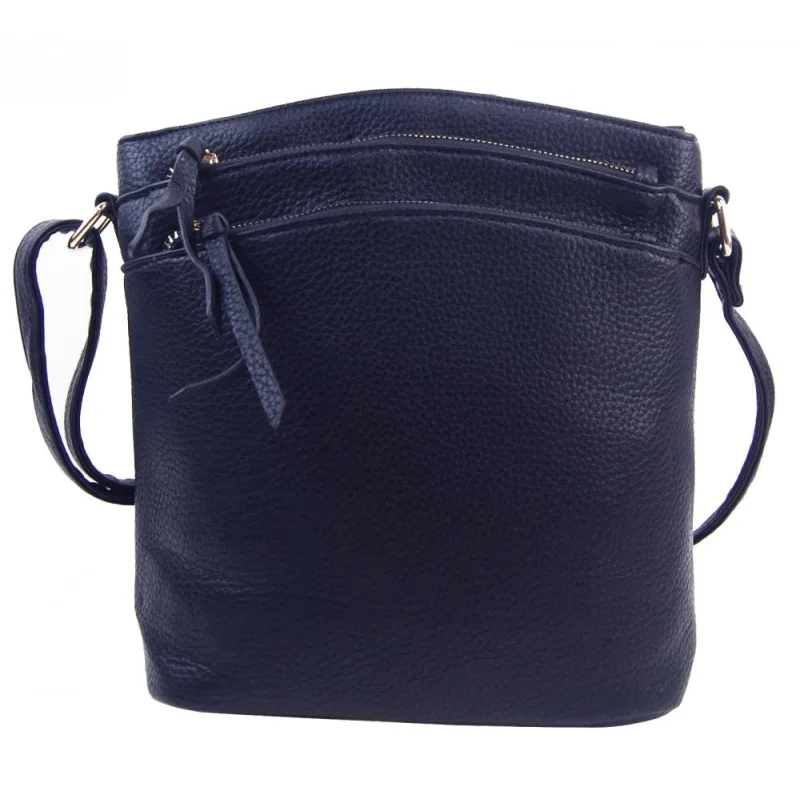 INT. COMPANY Tmavo modrá dámska crossbody kabelka so zlatými doplnkami