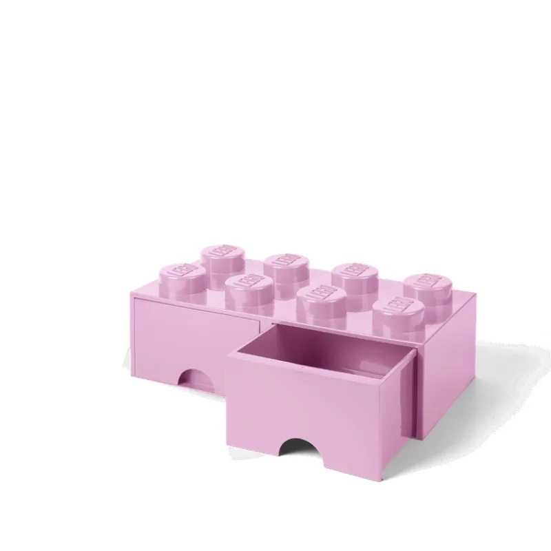 LEGO úložný box 8 so zásuvkou - svetlo ružová