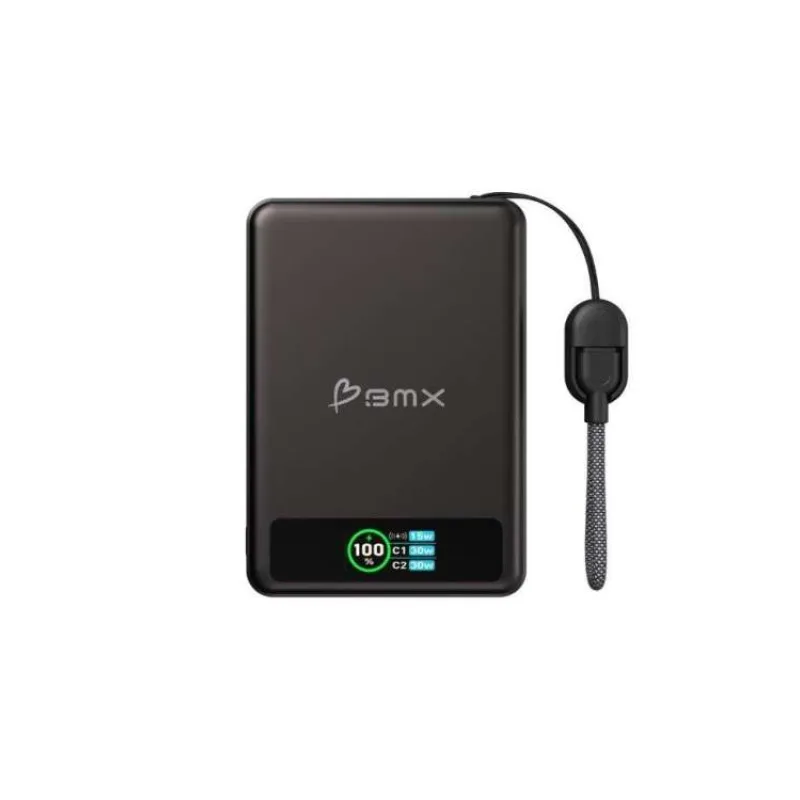 BMX SolidSafe™ 10K Solid-State Magnetic Power Bank, Black (BMX-B939-10-BL)