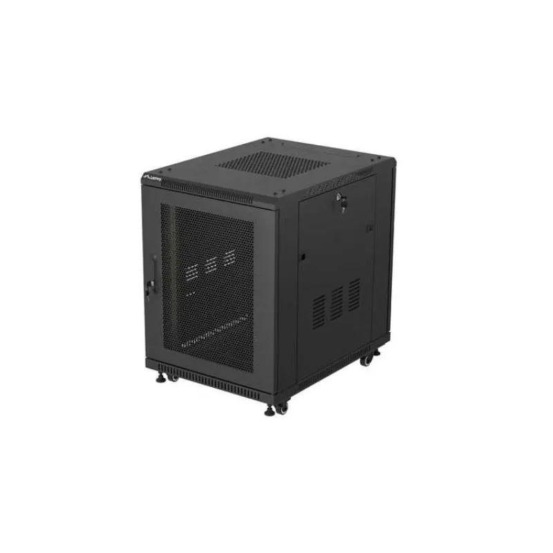 19" VOĽNE STOJÚCA RACKOVÁ SKRIŇA 15U/600X800 (FLAT PACK) SO SIEŤOVÝMI DVERAMI ČIERNA LANBERG (FF01-6815-23B)