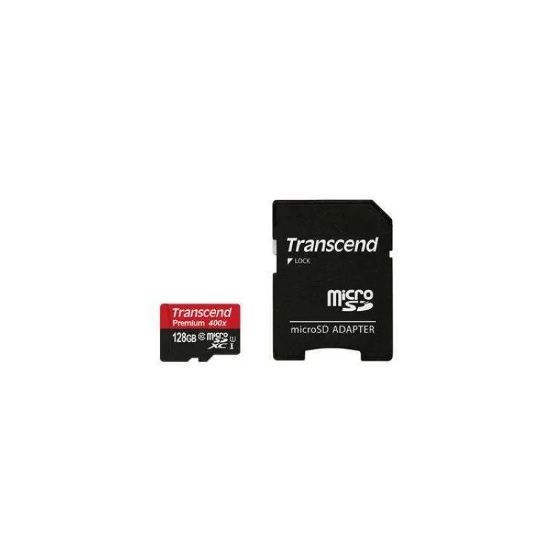 Transcend 128GB microSDXC UHS-I 400x Premium (Class 10) paměťová karta (s adaptérem) (TS128GUSDU1)