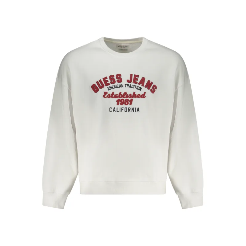 Pánska Mikina bez zipsu GUESS JEANS - Biela Farba: Biela, Veľkosť: XS