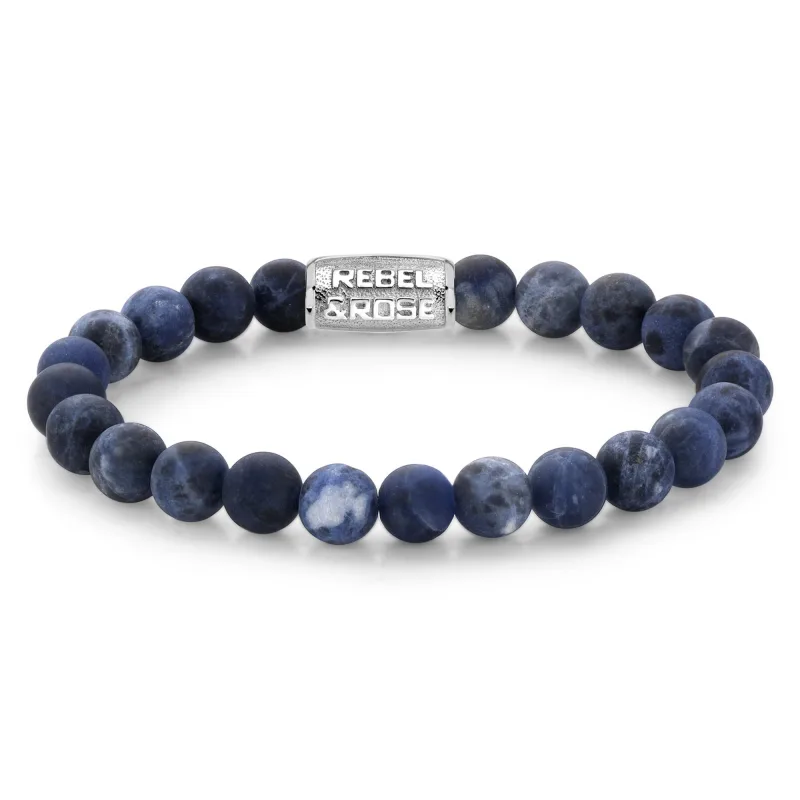 Unisex náramok Rebel & Rose Matt Midnight 8 mm RR-80022-S-M