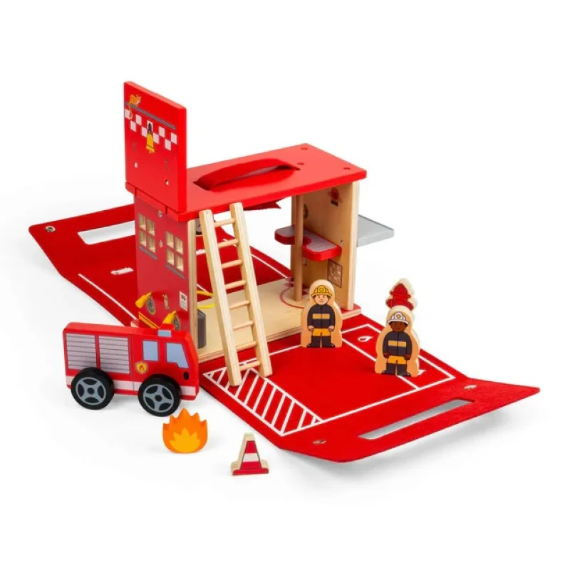 Bigjigs Toys Bigjigs Toys Drevená hasičská stanica na cesty