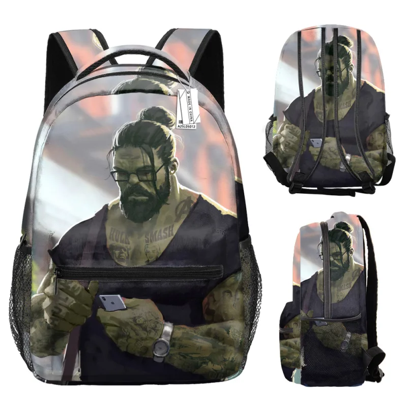 Made in China Detský / študentský batoh s potlačou celého obvodu motív Hulk