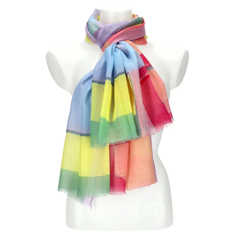 Cashmere Letná dámska farebná šatka 180x90 cm žltá