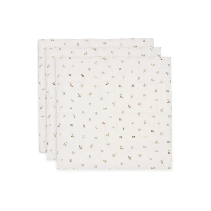 Jollein Plienky 3 ks 70x70 cm Animal Friends