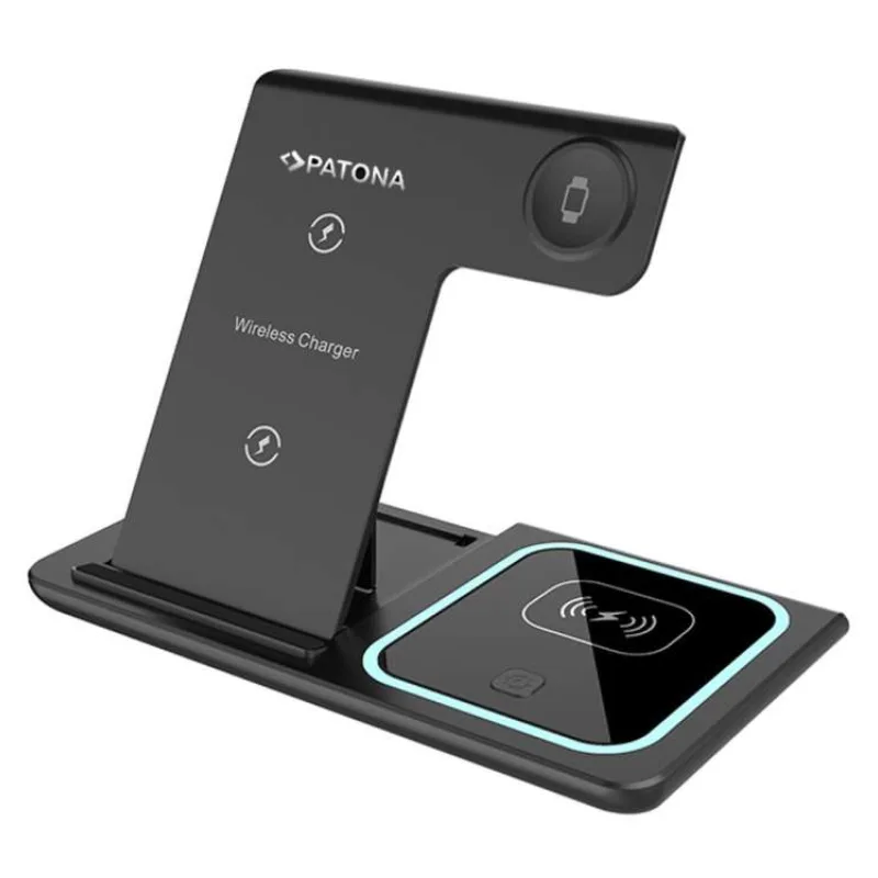 PATONA bezdrátová nabíječka 3v1, pro Iphone, Apple Watch a sluchátka Airpods, vstup 9V/2A, 5V/3A (PT2588)