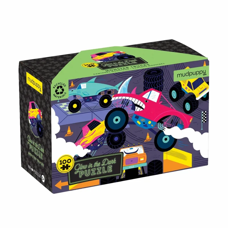Mudpuppy Mudpuppy Puzzle Monster Trucks - svieti v tme 100 dielikov