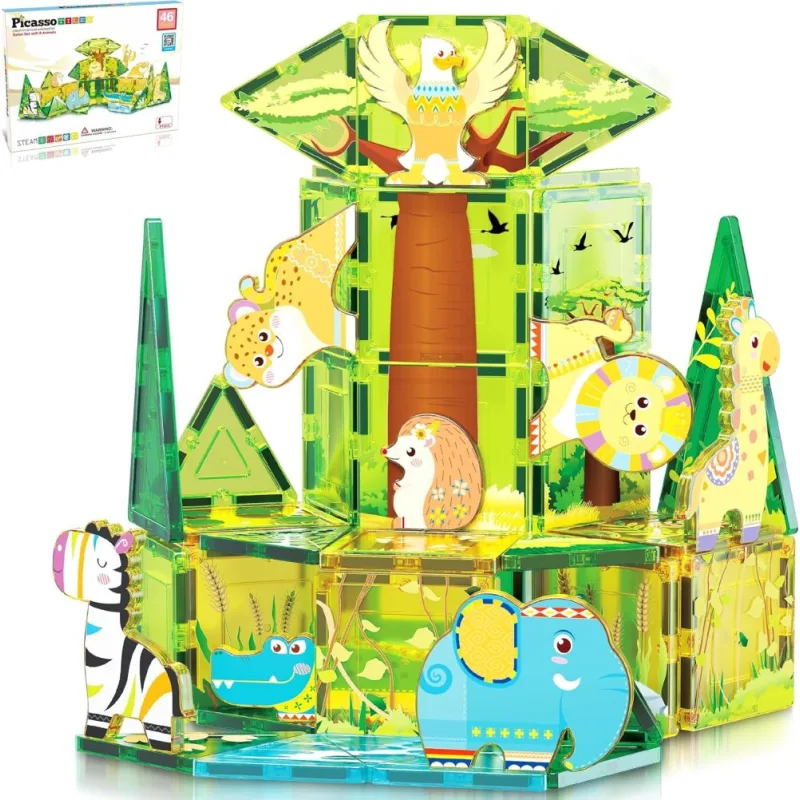Picasso stavebnica Safari Set s 8 zvieratami