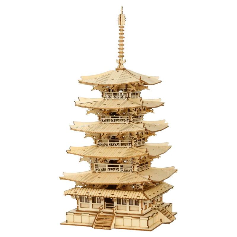 RoboTime RoboTime 3D drevená skladačka Päťposchodová pagoda