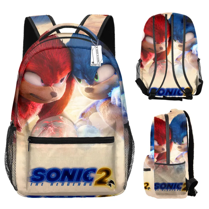 Made in China Detský / študentský batoh s potlačou celého obvodu motív Sonic