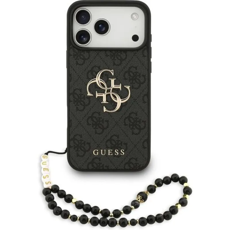 Guess PU 4G Metal Logo Strap kryt iPhone 17 Pro čierny 57983126971