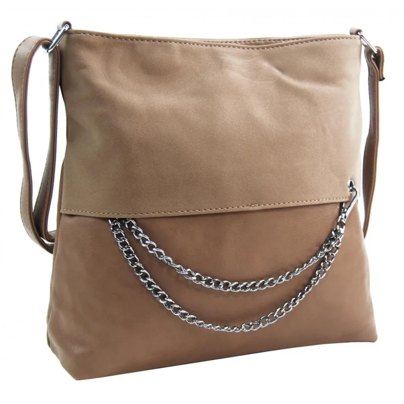 ROSY BAG Dámska crossbody kabelka s retiazkou NH8146 marhuľovo hnedá