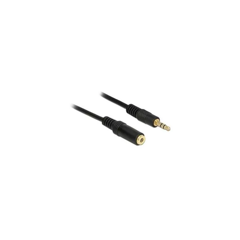 Delock Stereo Jack prodlužovací kabel 3.5 mm 3 pin samec samice 2 m černý (83766)