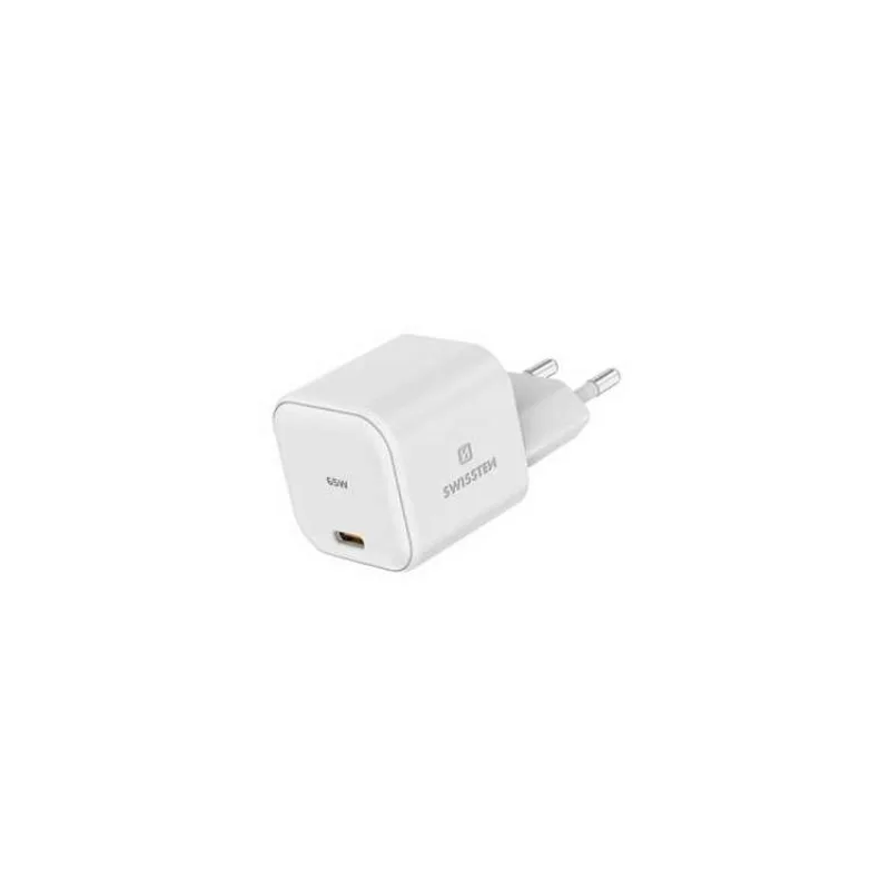 SWISSTEN SÍŤOVÝ ADAPTÉR GaN 1x USB-C 65W POWER DELIVERY BÍLÝ (22037020)