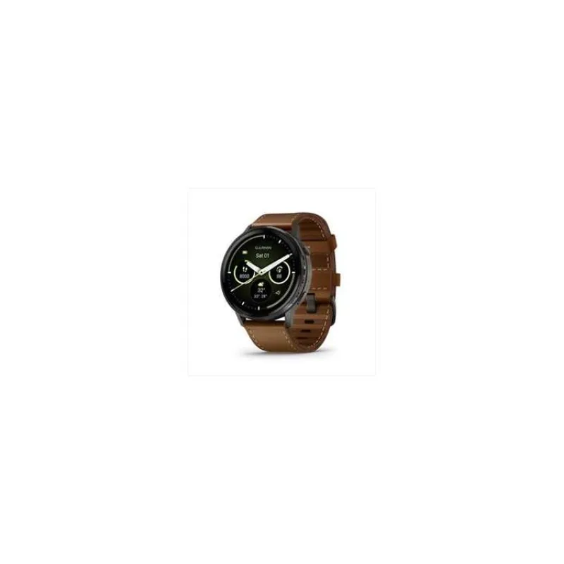 Garmin Venu 4 (45 mm) Slate / Černý silikonový řemínek a Hnědý kožený řemínek, EU (010-03014-03)