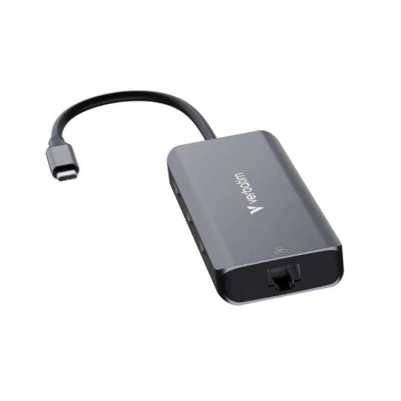 VERBATIM Dokovací stanice USB-C, 6v1, RJ45, HDMI, USB-C PD, 3xUSB 3.0, šedá (32157)