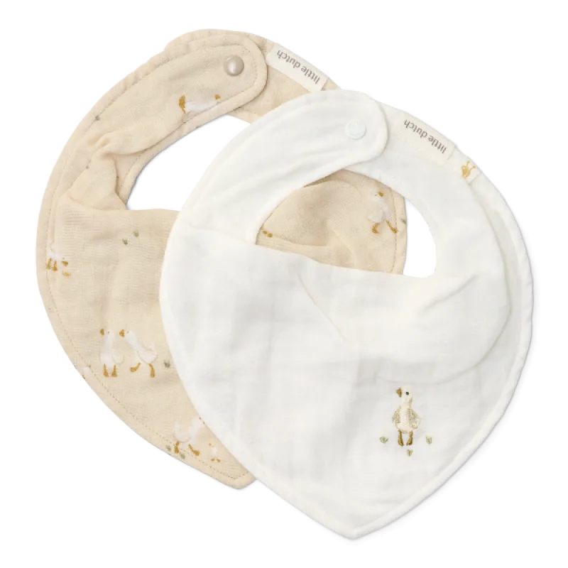 Little Dutch Podbradník bandana 2 ks Husa Newborn Naturals