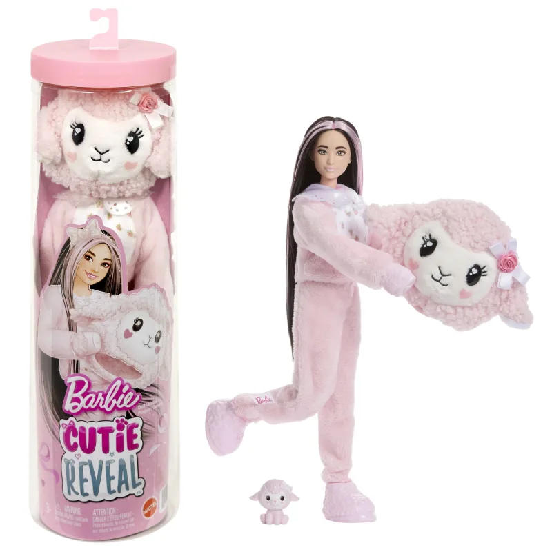 Mattel Barbie CUTIE REVEAL Barbie sladké mašle - ružové jahňa