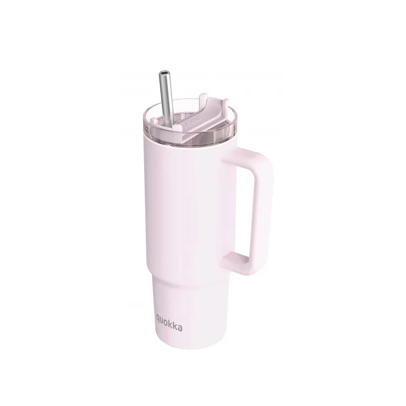 Quokka Nerezový termohrnček so slamkou Stream Light Pink 950 ml